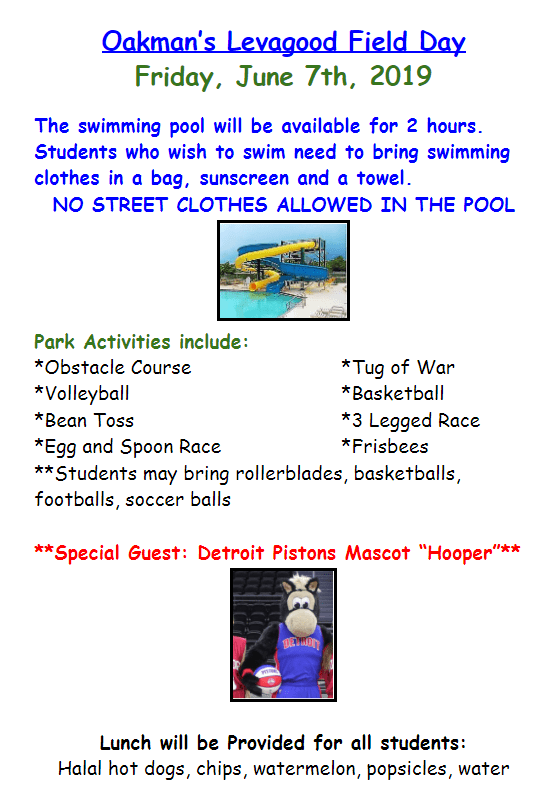 End of Year Field Day at Levagood Park Oakman School News