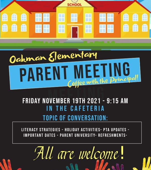 Oakman Parent Meeting Tomorrow